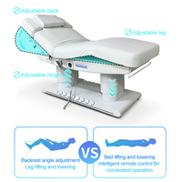 Table de massage électrique chauffante réglable en hauteur, pliable, avec base en bois, grand modèle, pour spa esthétique professionnel de luxe en extérieur