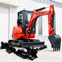 PENGIRIMAN GRATIS Excavator Mini 3.5 Ton CE EPA EURO 5 Crawler Mesin Kubota 1 Ton 2 Ton Excavator Pertanian Cina