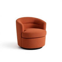 Fauteuil pivotant 360° CARLFORD, chaise d'appoint en tissu doux, décoration de table basse, fauteuil de loisirs pour la maison ou l'hôtel, pour salon ou chambre à coucher