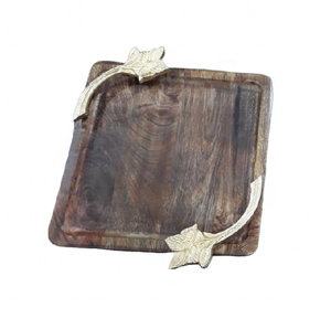 Meilleur nouveau design Plateau de service en bois rustique pour hôtels et restaurants Ustensiles de cuisine Plateau de table basse pour le service sur canapé - Product Image 2