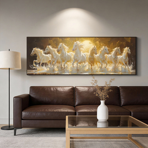 Stampa su Tela Cavallo in Corsa Stile Vittoriano, Arte Moderna Animale per Soggiorno, Camera da Letto, Hotel, Ufficio - Originale - Product Image 3