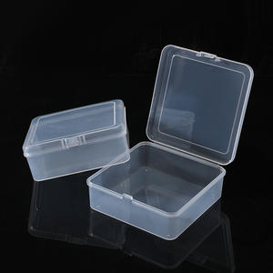 Boîte de rangement carrée transparente en plastique, 9,5 cm x 9,5 cm x 3,5 cm, avec couvercle, pour organiser les bijoux, matériau PP écologique - Product Image 5