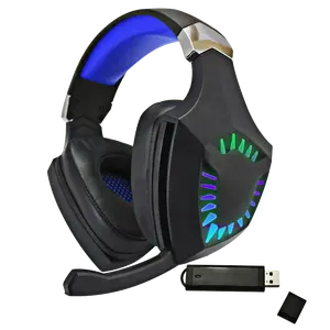 Stereo Headset Gaming PS4, Headset Gaming PC Stereo dengan mikrofon lampu LED untuk Tablet Mobil Laptop