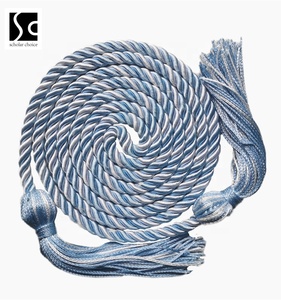 Cordons de graduation bicolores bicolores blanc/bleu paon avec glands Cordons d'honneur de graduation - Product Image 6