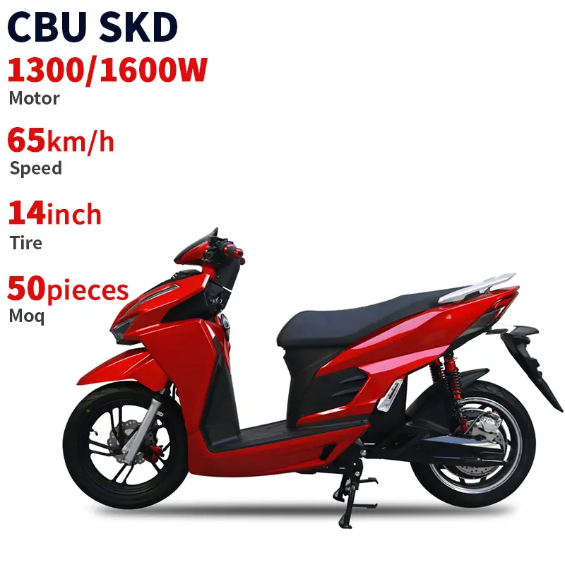 CKD SKD 2 wheel hot sale electric motorbike 14 inch 1300/1600W 65km/h speed wuxi factory supplier factory electric moped