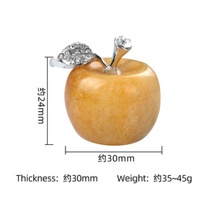 <span class=keywords><strong>Piedra</strong></span> preciosa natural tallada a mano de 25mm y 30mm, estatua de <span class=keywords><strong>piedra</strong></span> de manzana, cristal curativo, Cuarzo Rosa, figurita de manzana, regalos de cristal de Navidad - Product Image 2