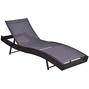 Outdoor Chaise Lounge Stoel-Patio Rotan Rieten Zwembad Lounge Stoelen