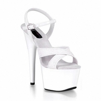 Nouvelles sandales à plateforme sexy blanches, talons hauts de 17 cm, élégantes, pour la pole dance, bout ouvert, style gothique, chaussures de fête pour femmes, grandes tailles