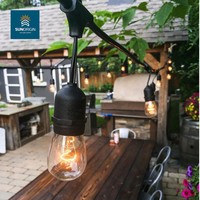 Guirlande lumineuse LED d'extérieur G40 S14 IP44, ampoules à filament Edison RGBW SMD5050 WS2811 CRI90 blanc chaud, contrôle de la luminosité, 5M/10M