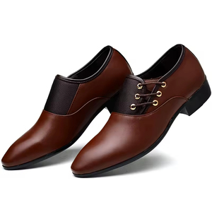 Zapatos de Vestir de Cuero para Hombre, Estilo Británico, Punta Puntiaguda, Transpirables, Sin Cordones, Hechos a Mano, Formales, Ligeros para Otoño - Product Image 1