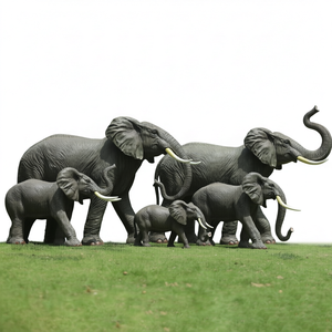 Escultura de Elefante de Resina de Tamaño Real, Estatua de Animal de FRP, Figura Realista de Fibra de Vidrio Gris para Decoración de Jardín y Paisaje Exterior - Product Image 1