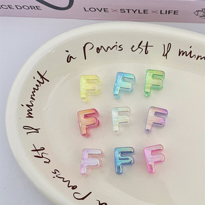 Perles acryliques UV haute transparence colorées avec 26 lettres, perles à trou traversant pour chaîne <span class=keywords><strong>de</strong></span> téléphone portable, accessoires <span class=keywords><strong>de</strong></span> pendentif faits main DIY - Product Image 3
