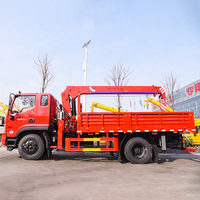 Grue de chantier mobile hydraulique LUGONG 4x4 de 3 tonnes avec treuil électrique et flèche télescopique de 4,5 m, moteur Weichai haute performance