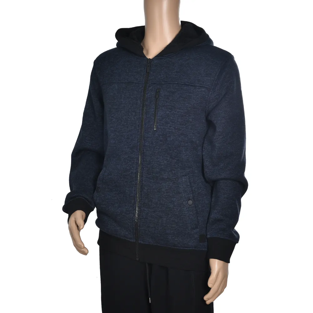 Winter Oem Custom Casual Men Clothing Plus Size Thick Fleece Fabric Printing Full Zipper Hoodie