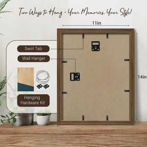 Cornice Portafoto in Legno Marrone Effetto Venatura, Cornice per Foto in Legno, Cornice <span class=keywords><strong>da</strong></span> Parete in Legno con Vetro Temperato HD, Set di Cornici per Galleria Fotografica - Vendita Calda - Product Image 2