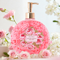 OEM ODM Gel Douche Moussant Doux Naturel de Luxe avec Pétales de Rose de Damas, Bulles et Hydratation Rafraîchissante, Écologique 500ml