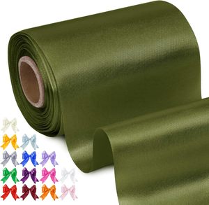 Cintas de Poliéster Reciclado al por Mayor, Rollo Verde, Satén de una Cara, Color Sólido, VANTUR - Product Image 1