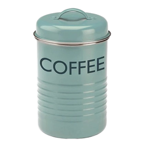 Boîte de rangement élégante pour thé, café et sucre de style vintage bleu, pour comptoir de cuisine, avec couvercles - Product Image 3