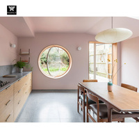Ventanas Pivotantes Redondas Modernas de Aluminio con Vidrio Acanalado 360 °   Ventanas Circulares de Vidrio Templado con Diseño Giratorio Georgia