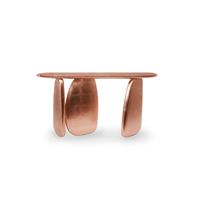 Console moderne italienne haut de gamme, table d'entrée murale en bois de luxe léger avec barre dorée irrégulière, mobilier créatif pour la maison
