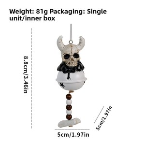 Nouvel Arrivage Carillon Éolien en Résine Style Ins Tête <span class=keywords><strong>de</strong></span> Démon, Décoration Suspendue pour Porte, Halloween, Fêtes à Domicile, Vente en Gros - Product Image 6