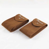 Sacs d'emballage pour bijoux avec logo personnalisé, sacs cadeaux en cuir PU de luxe, sacs en velours pour présentoir de montres, support de pochette en velours pour montres