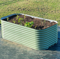 Boîte à fleurs galvanisée en aluzinc de 32 "x 2ft x 3.5ft Kit de lit de jardin surélevé modulaire en métal ondulé 32" de haut 2 en 1