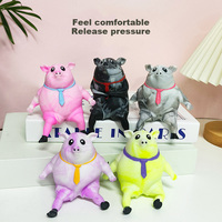 Jouet Squishy Déformable Cochon Fleur Poudrée, Poupée Cochon Anti-Stress Lala, Jouet Musical à Presser pour Enfants et Adultes