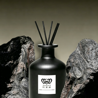 Diffuseur de parfum en verre à clapet ADANA, noir, décoration parfumée pour la maison, étiquette personnalisable