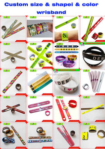 Venta al por mayor a granel barato logotipo personalizado mano bandas regla de goma pulsera en blanco silicona Slap pulsera para la promoción - Product Image 3