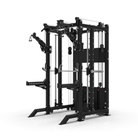 CROSSSMAX Máquina de Entrenamiento Funcional Comercial, Máquina Smith, Polea Superior 1:1 y 2:1, Remo Bajo, Todo en Uno, Crossover de Cables, Gimnasio en Casa