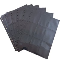 Pages de rechargement pour classeur A4 à 11 trous, 9 pochettes pour cartes de collection de sport et de jeu