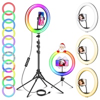 Lumière vidéo professionnelle 14 pouces LED cercle selfie ringlight lumière photographique RGB lumière Tiktok ringlight avec support lumières de studio