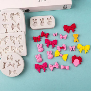 Moule en silicone DIY pour nœud papillon en pâte à sucre, idéal pour la décoration de gâteaux et la création de pinces à cheveux - Product Image 4