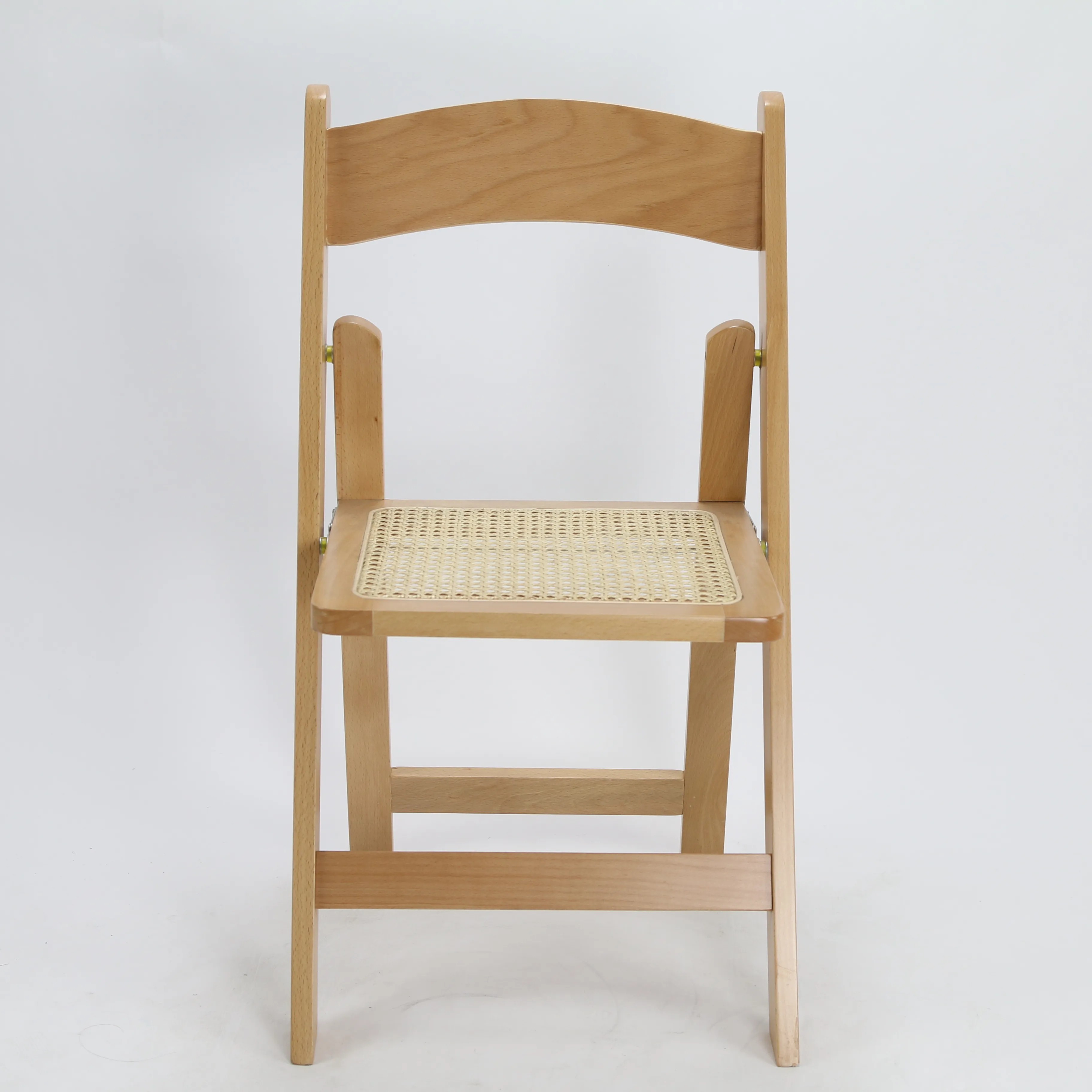 Cadeiras de banquete de eventos dobráveis em madeira, aluguer de natureza, banquete com assento em rattan