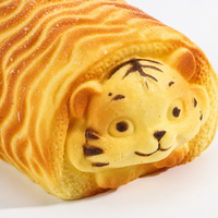 Jouet Squishy en forme de pain de tigre à remontée lente, motif visage de tigre mignon, anti-stress, décoration de bureau, cadeau