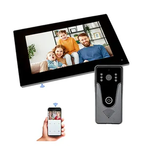 Video không dây chuông cửa Intercom với hệ thống màn hình Wifi Video intercom 1080P HD kim loại máy ảnh tuya ứng dụng, âm thanh 2 chiều,