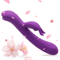 Vibrateur Lapin Double Tête à 10 Modes de Vibration pour Femme, Stimulateur Point G, Jouet Sexuel pour Adultes, Vente Chaude en Ligne