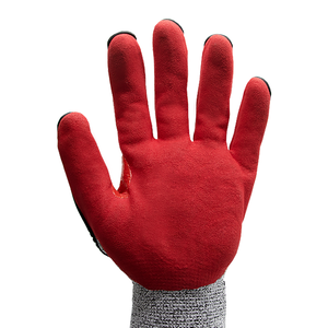アンチカットレベル5保護掘削手袋赤サンディニトリルパームハイインパクト手袋採掘用グアンテス耐性インパクトス - Product Image 3
