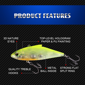<span class=keywords><strong>Leurre</strong></span> de pêche vibrant VIB coulant en plastique ABS rigide de 80 mm et 22 g avec effet UV et sonnette, idéal pour la pêche au bar et à la perche en eau douce (lac, rivière) - Product Image 4