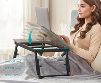 Bureau pour ordinateur portable, plateau de lit pliable, angle et hauteur réglables |   Plateau de lit pliable pour ordinateur portable jusqu'à 15,6 pouces, portable