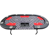 Table de poker Texas Hold'em professionnelle pour 10 joueurs, avec rail rembourré en cuir, pieds pliants, design moderne, pour casino et usage intérieur