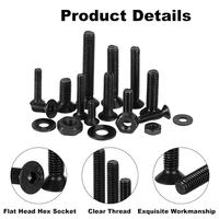 M1.6 M2 M2.5 M3 M4 M5 M6 304 Edelstahl Schwarz Güteklasse 10.9 Sechskant-Innensechskantschraube mit Senkkopf