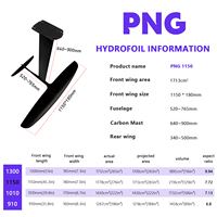 Axis Foil Wing PNG 1150 Hydrofoil en carbone à haute performance pour vent léger, glisse fluide et performance de pumping, pour sports nautiques et surf