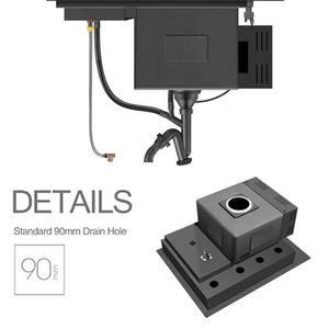Évier de cuisine intelligent KAHNOS à cuve unique en acier inoxydable 304, noir nano ultrasonique, avec tablier dissimulé et robinet carré, garantie 2 ans - Product Image 6