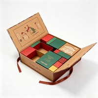 Calendrier de l'Avent personnalisable et recyclable pour Noël, vente en gros, boîte surprise, cosmétiques, cadeau, bague, boucles d'oreilles, emballage de bijoux, boîte en papier