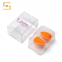 Boîte d'emballage éponge en plastique transparent de fournisseurs chinois boîte-cadeau de cosmétiques en papier d'art avec gaufrage pour l'affichage de produits de beauté