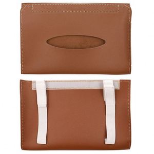 Organisateur de mouchoirs réglable pour pare-soleil de voiture, support de serviettes portable en cuir PU pour siège arrière de voiture - Product Image 4