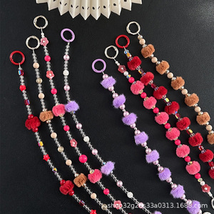 เคสโทรศัพท์มือถือแบบสายคล้องคอ คริสตัลประดับลูกปัดสีแดง ดีไซน์เก๋ ใช้ได้หลากหลาย สำหรับผู้หญิง ขายส่ง สำหรับ iPhone 11 12 13 14 15 16 - Product Image 5