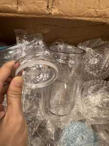 Snow Globe Tumbler with Pre Drilled Hole 16oz <b>Double</b> Layer <b>Wall</b> Plastic Can with Lid and Straw Plastic Mason Jar Mug - Product Image 4
